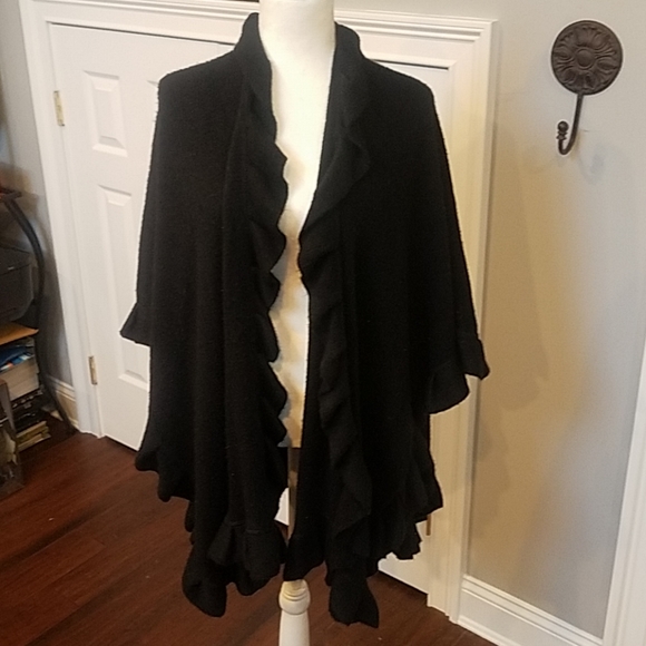 black sweater wrap shawl